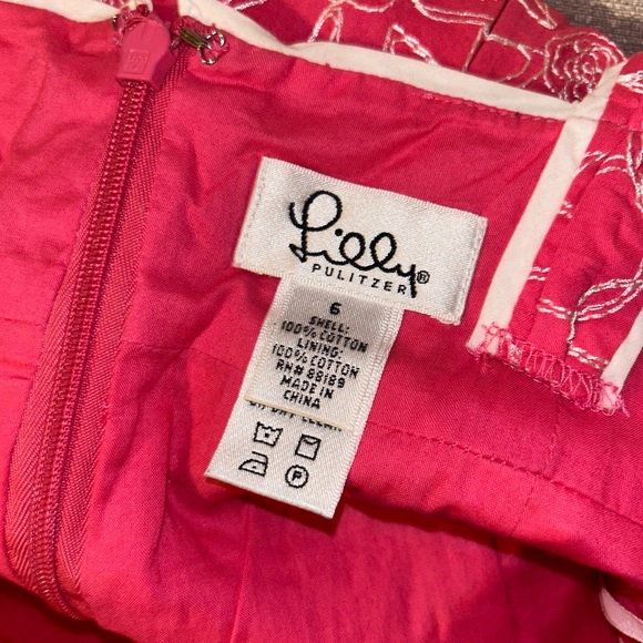 Vintage Lilly Pulitzer Pink Floral Embroidered Mini Sundress Size 6 - Picture 4 of 4